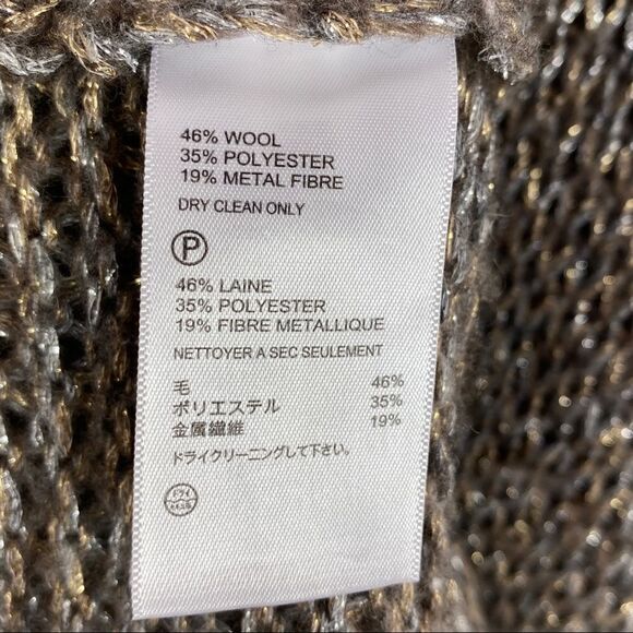 Tommy Bahama Melifont Cowl Neck Pullover Sweater Taupe Metallic XS 3/4 Sleeve - Picture 11 of 11